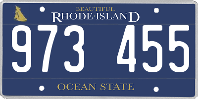 RI license plate 973455