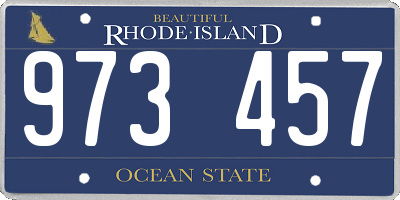 RI license plate 973457