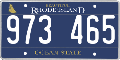 RI license plate 973465