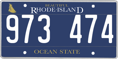 RI license plate 973474