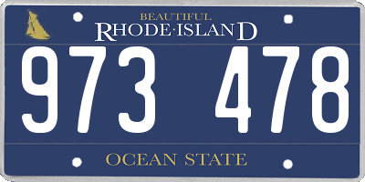 RI license plate 973478