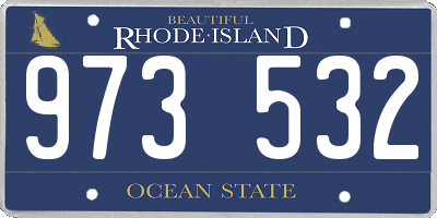 RI license plate 973532