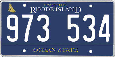 RI license plate 973534