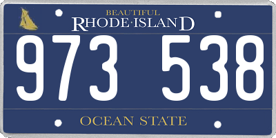 RI license plate 973538