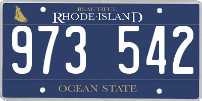 RI license plate 973542