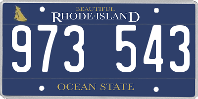 RI license plate 973543