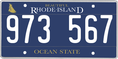 RI license plate 973567