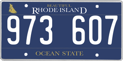 RI license plate 973607