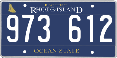 RI license plate 973612