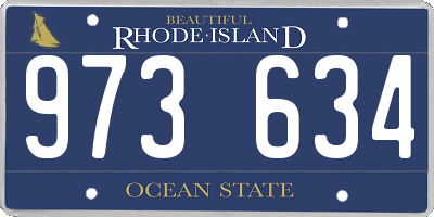 RI license plate 973634