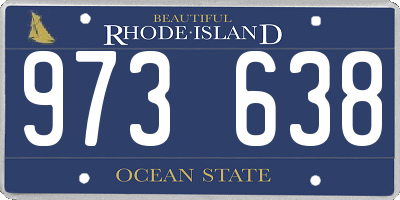 RI license plate 973638