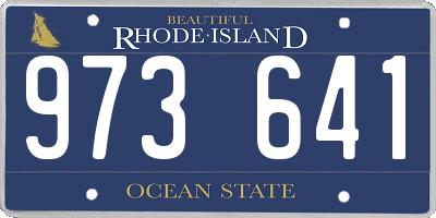 RI license plate 973641