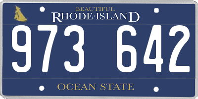 RI license plate 973642