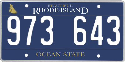 RI license plate 973643