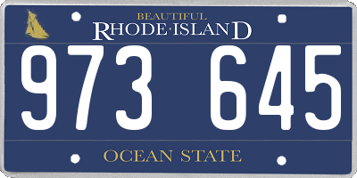 RI license plate 973645