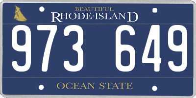 RI license plate 973649