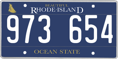 RI license plate 973654