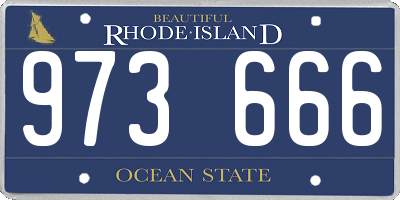 RI license plate 973666