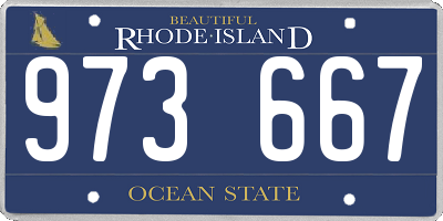 RI license plate 973667