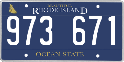 RI license plate 973671