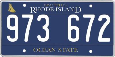 RI license plate 973672
