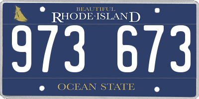 RI license plate 973673