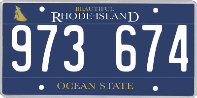 RI license plate 973674