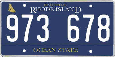 RI license plate 973678