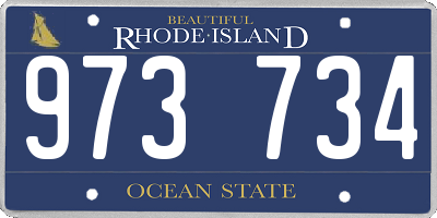 RI license plate 973734