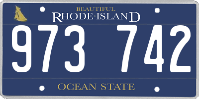 RI license plate 973742