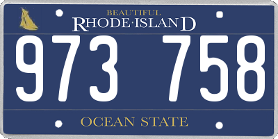 RI license plate 973758