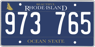 RI license plate 973765