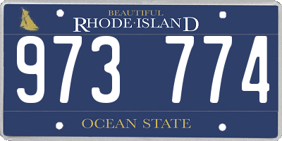 RI license plate 973774