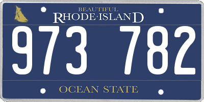 RI license plate 973782