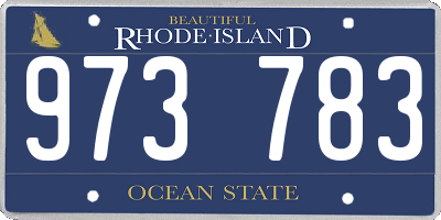 RI license plate 973783
