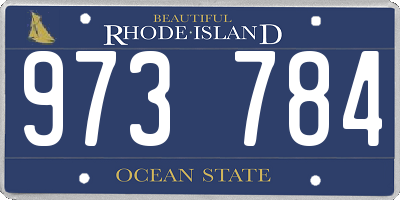 RI license plate 973784