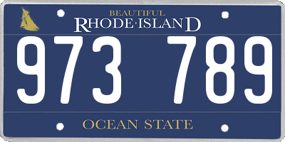 RI license plate 973789