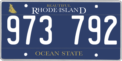 RI license plate 973792