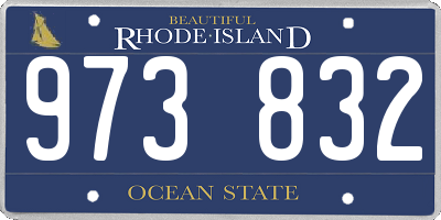 RI license plate 973832