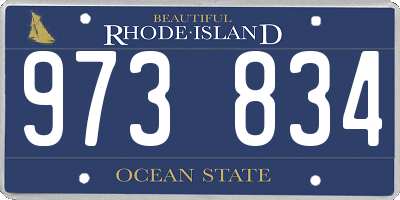 RI license plate 973834