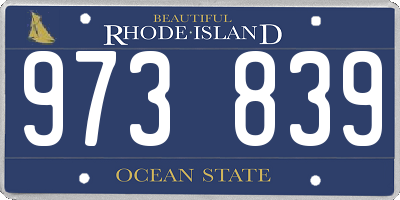 RI license plate 973839
