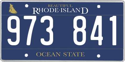 RI license plate 973841