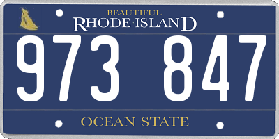 RI license plate 973847