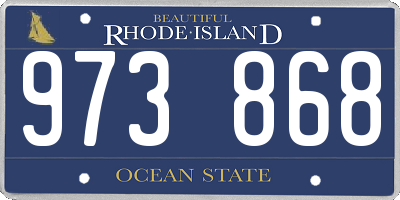 RI license plate 973868