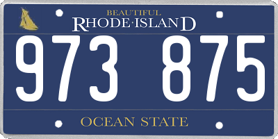 RI license plate 973875