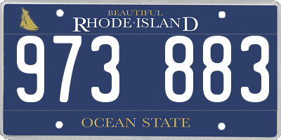 RI license plate 973883