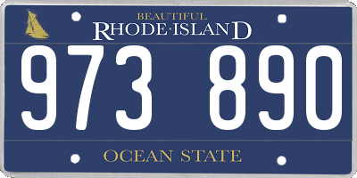 RI license plate 973890