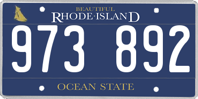 RI license plate 973892