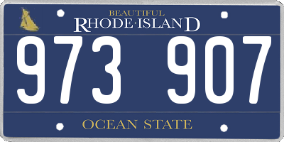 RI license plate 973907