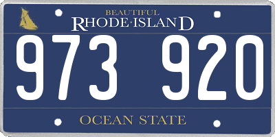RI license plate 973920